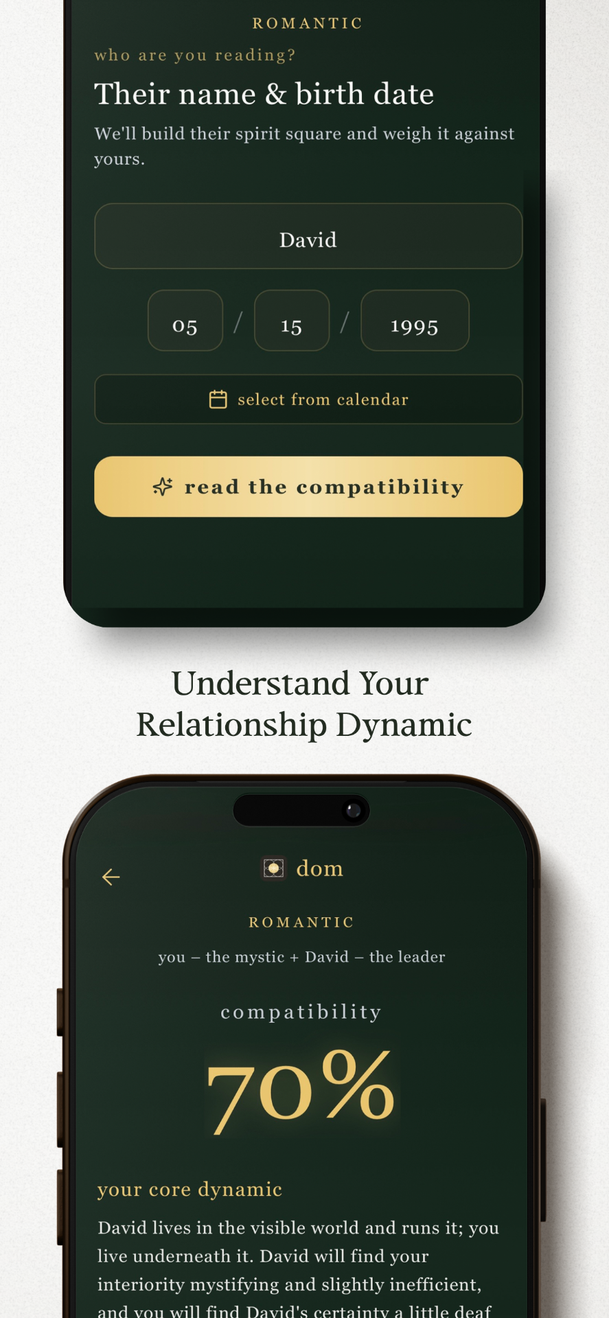 dom app – relationship dynamic